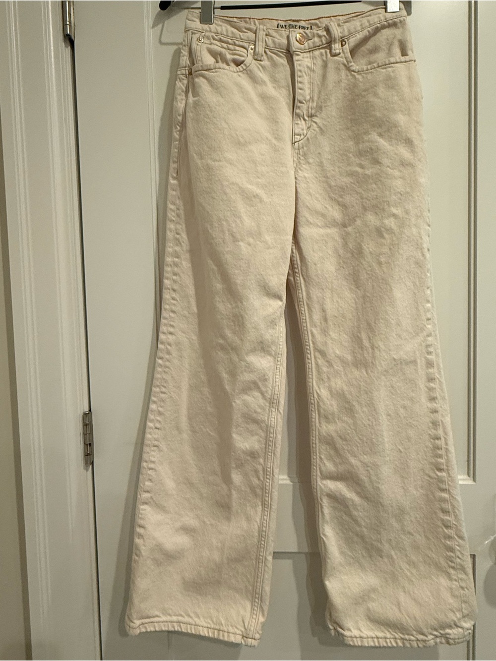 We The Free by Free People Wide Leg Jeans Cream Size 27